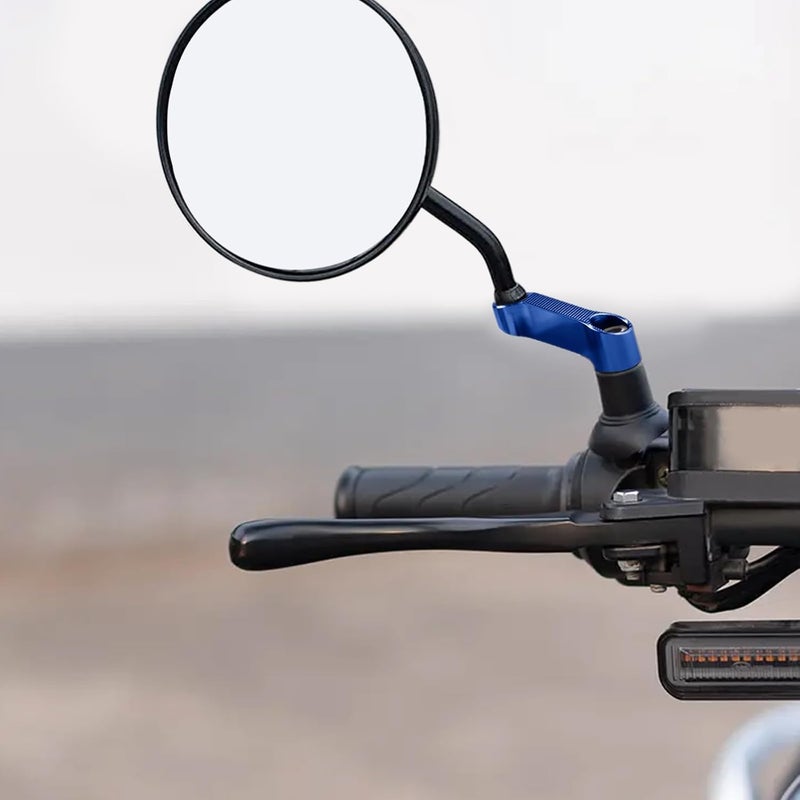 Flylin Motorcycle Bike Mirror Mount Risers Extenders Adapter 10mm 8mm Rearview Side Mirror Adapter Kit Riser Mount Extender for Motorcycle Scooters Sportbikes (Blue, M10/M8) - Image 5